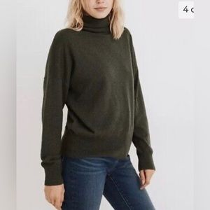 WORN TWICE - Madewell Forest green Brookhaven wool turtleneck sweater